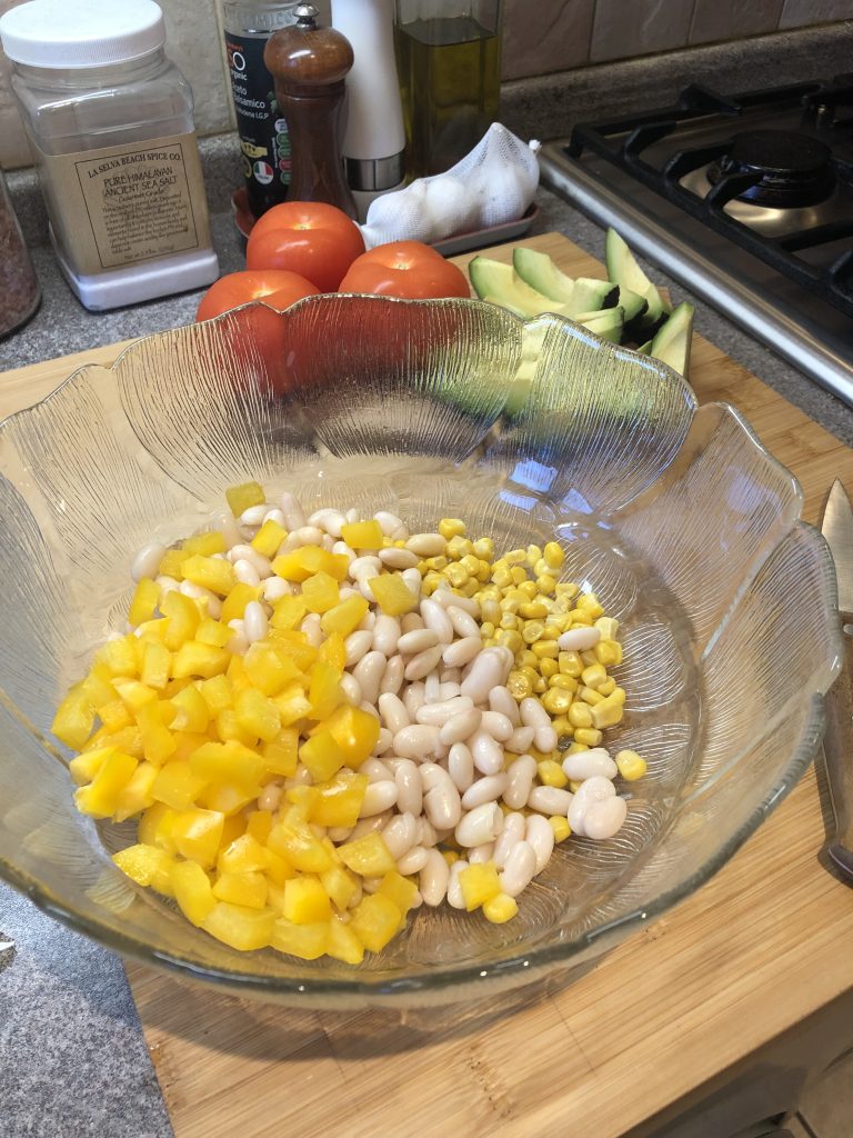 Cannellini, sweetcorn and pepper mix