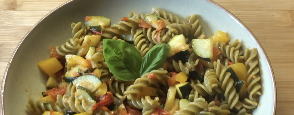 Healthy rainbow pasta recipe