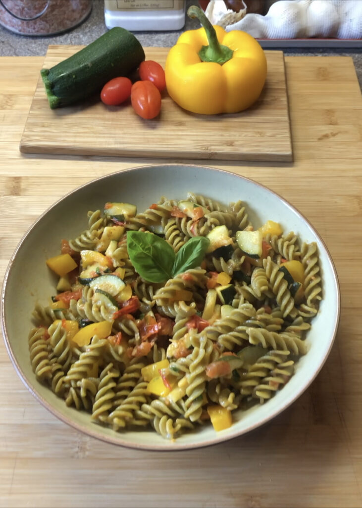 Healthy rainbow pasta recipe