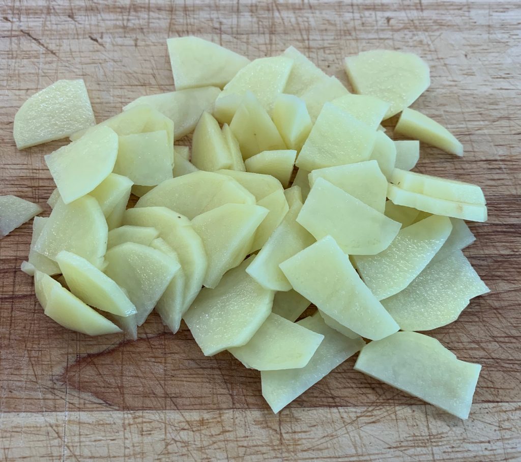 Finely sliced potato