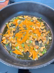 Add the cashew to the stir fry